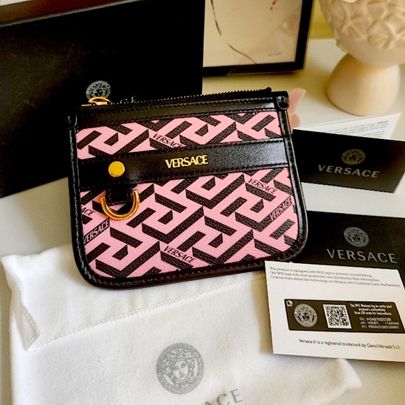 Versace Handbags - Authentic Versace Pink x Black La Greca Pouch Belt Wallet FULL INCLUSION